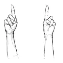 two hands pointing in different directions tattoo design idea