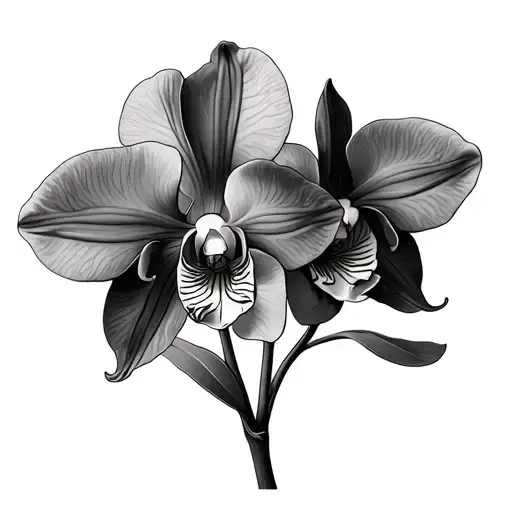 Cattleya Orchid tattoo design idea