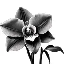 Cattleya Orchid tattoo design idea