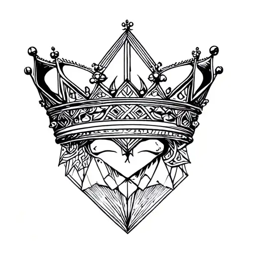 R with crown tattoo design idea