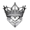 R with crown tattoo design idea