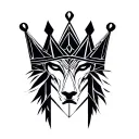 R with crown tattoo design idea