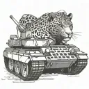 black work leopard 2 tank tattoo design idea