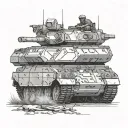 black work leopard 2 tank tattoo design idea