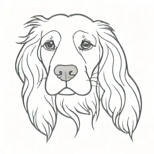 cocker spaniel sleeping with halo above head tattoo design idea