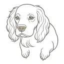 cocker spaniel sleeping with halo above head tattoo design idea