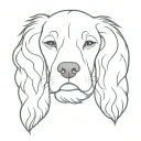cocker spaniel sleeping with halo above head tattoo design idea