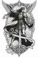 st Michael holding sword tattoo design idea