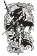 st Michael holding sword tattoo design idea
