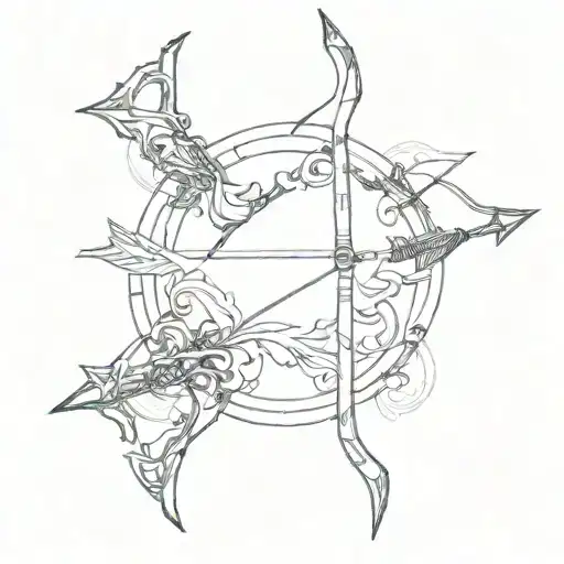 bow and arrow tattoo design idea