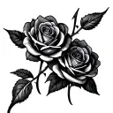 Roman Numeral 4 roses tattoo design idea