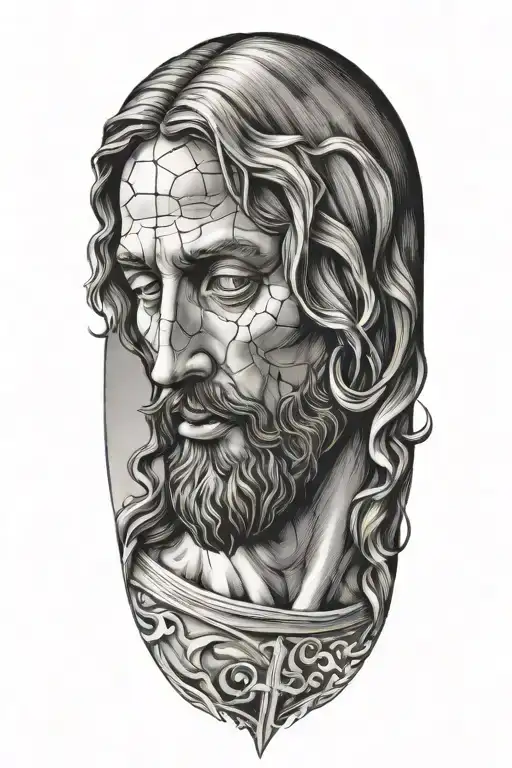 jesus detail tattoo design idea