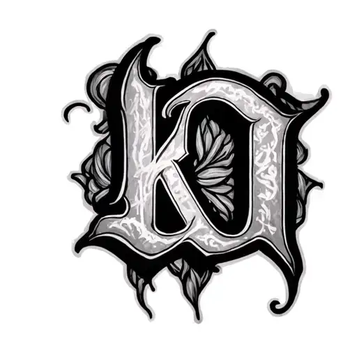 The words καλό κορίτσι in a bold gothic font tattoo design idea