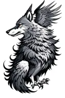 wolf, phoenix, cardinal, tattoo design idea