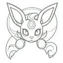 umbreon pokemon facade looking forward tattoo design idea