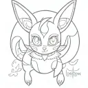 umbreon pokemon facade looking forward tattoo design idea