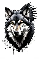 wolf and raven tattoo design idea
