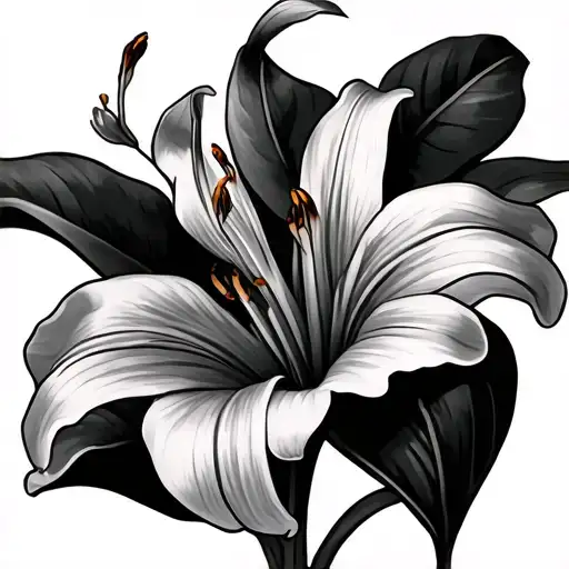 tiger lily tattoo design idea