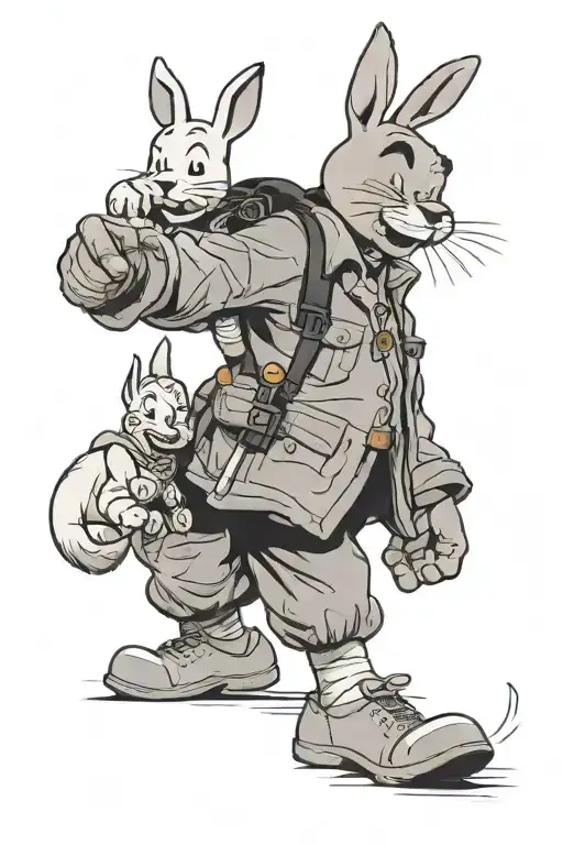 Jimmy Neutro, tintin, garfield and Bugs Bunny tattoo design idea