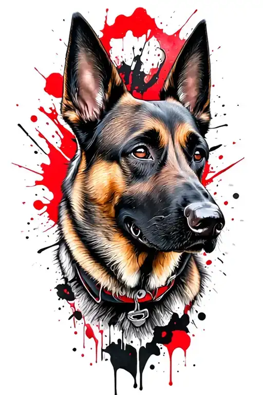 a memorial tattoo for my first dog, a belgian malinois named ryder tattoo design idea