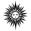 sun and pike tattoo design idea