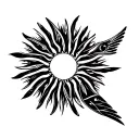 sun and pike tattoo design idea