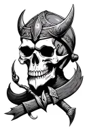 viking skull tattoo design idea