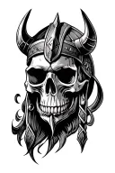 viking skull tattoo design idea