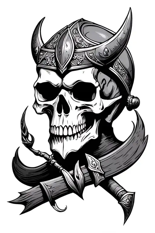 viking skull tattoo design idea