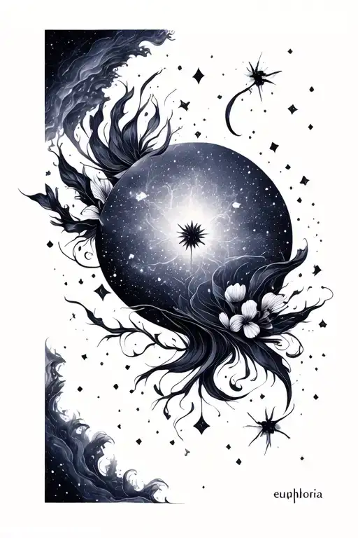 euphoira by jungkook instramental portion galaxy vibes tattoo design idea