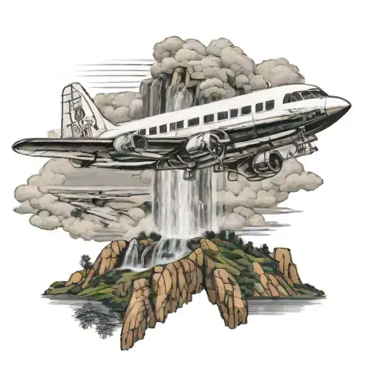micro falling water Frank Loyd wright brothers plane tattoo design idea