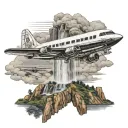 micro falling water Frank Loyd wright brothers plane tattoo design idea