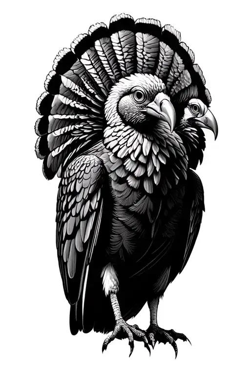 perched black turkey vulture perched tattoo design idea