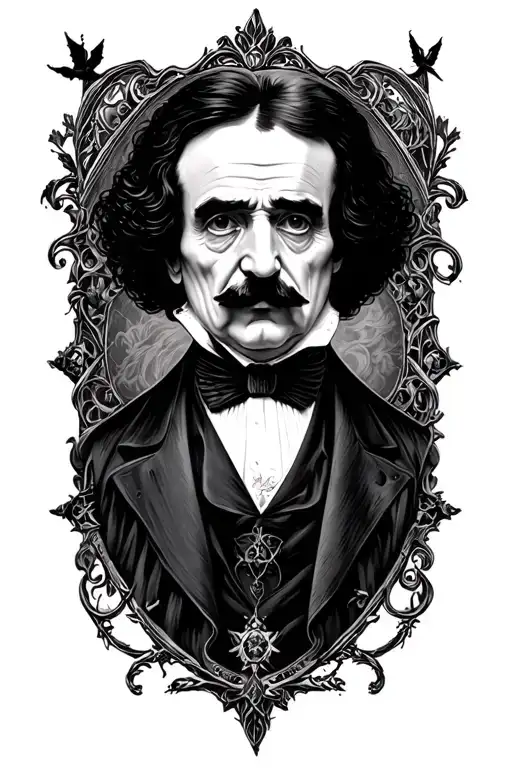 edgar allen poe gothic style no raven tattoo design idea
