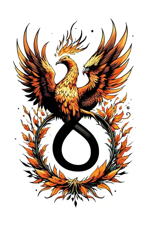 phoenix rising infinity symbol incorporated semicolon incorportated tattoo design idea