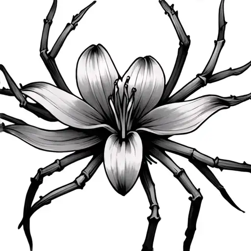 red spiderlily breastside tattoo design idea