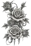 barbed wire wrapped with roses tattoo design idea