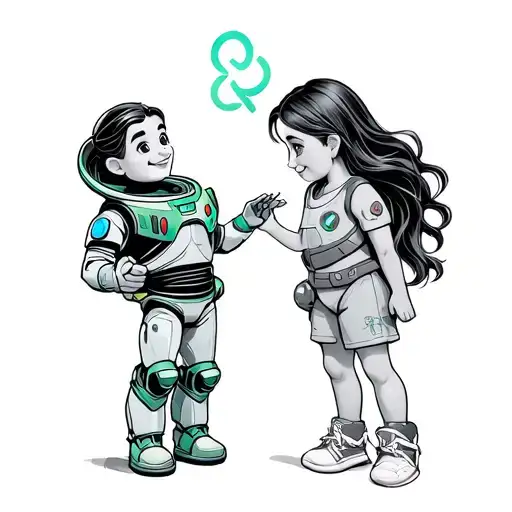 to infinity and beyond finger touching tattoo dad to littie girl tattoo design idea