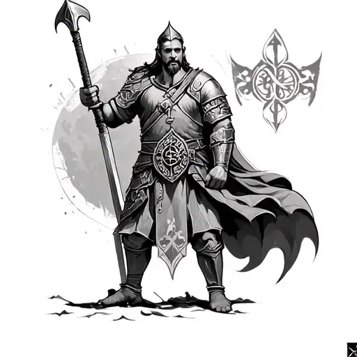 Germanic Warrior tattoo design idea