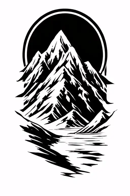 mountains, beach,, exploring, tattoo design idea