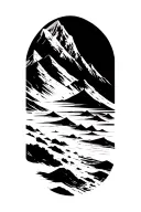 mountains, beach,, exploring, tattoo design idea