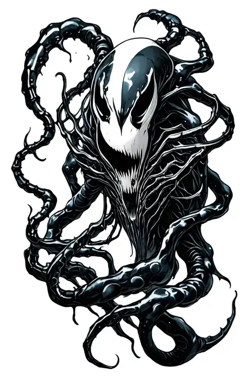 symbiote goo stretching tattoo design idea