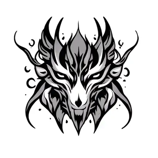 Tribal chest filled tattoo design idea