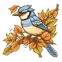 bluejay on a branch  tattoo design idea