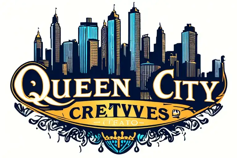 Queen City Creatives logo city scape tattoo design idea