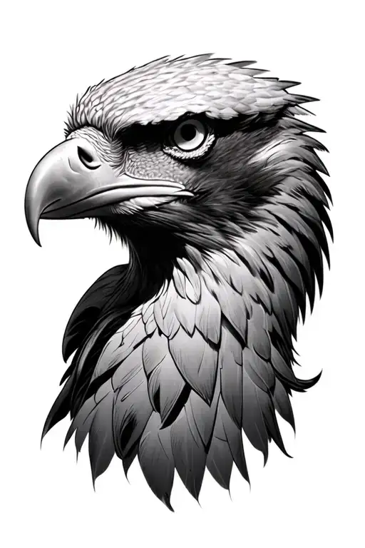 face and eagle microrealism with background tattoo design idea