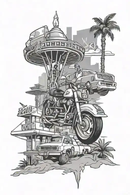 Los Angeles gta tattoo design idea