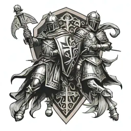 Serbian and English knights Templar tattoo design idea