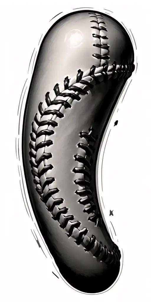 baseball seams cut open tattoo design idea