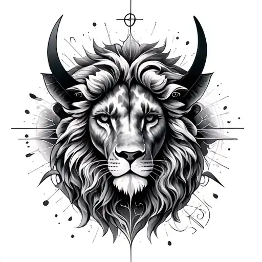 mixture libra, leo, sagittarius and cancer tattoo design idea